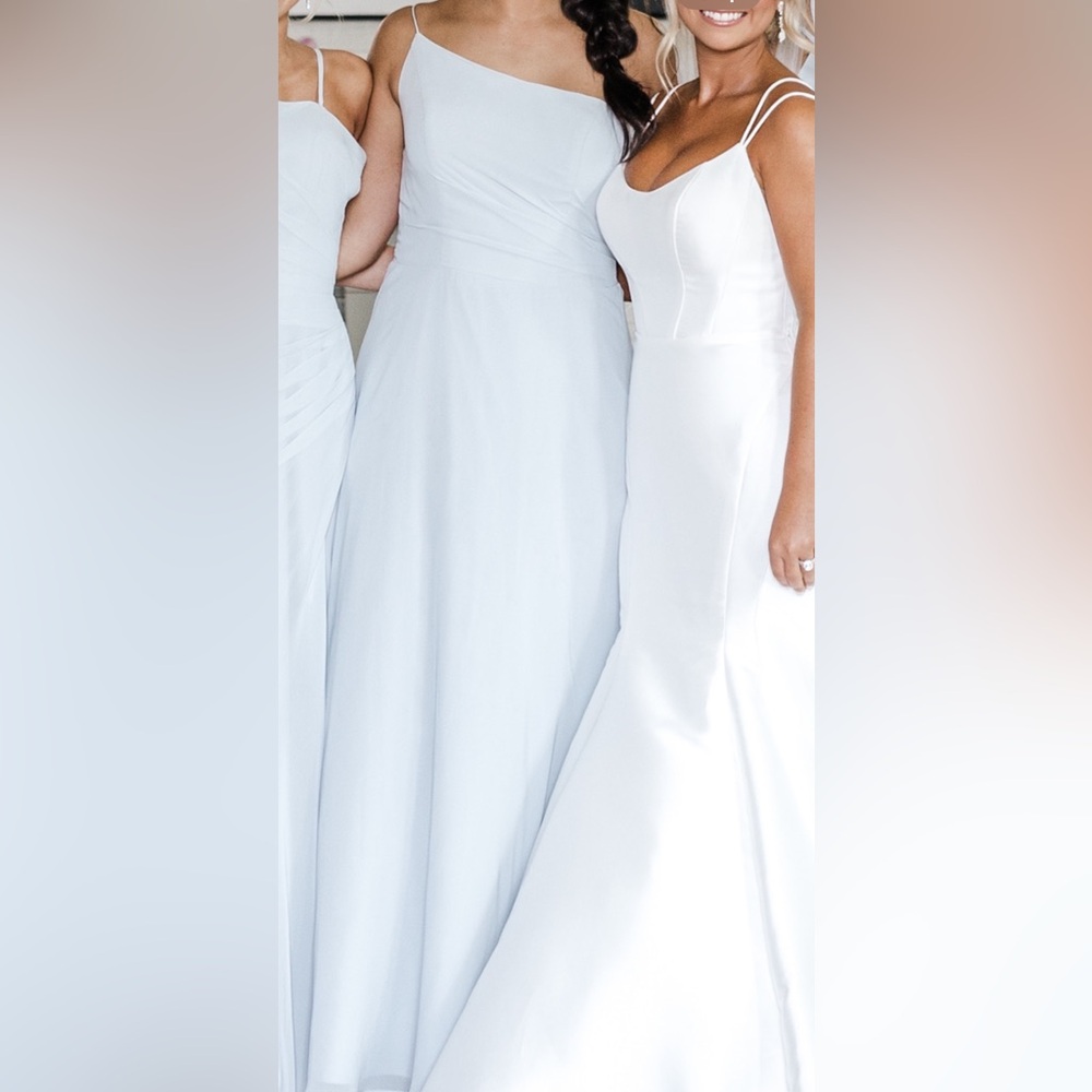 Light Blue One Shoulder Gown - Sorella Vita Bridesmaids Dress - SIZE 6 - Chiffon